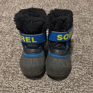 Sorel Kids' Black and Blue Snow Boots
